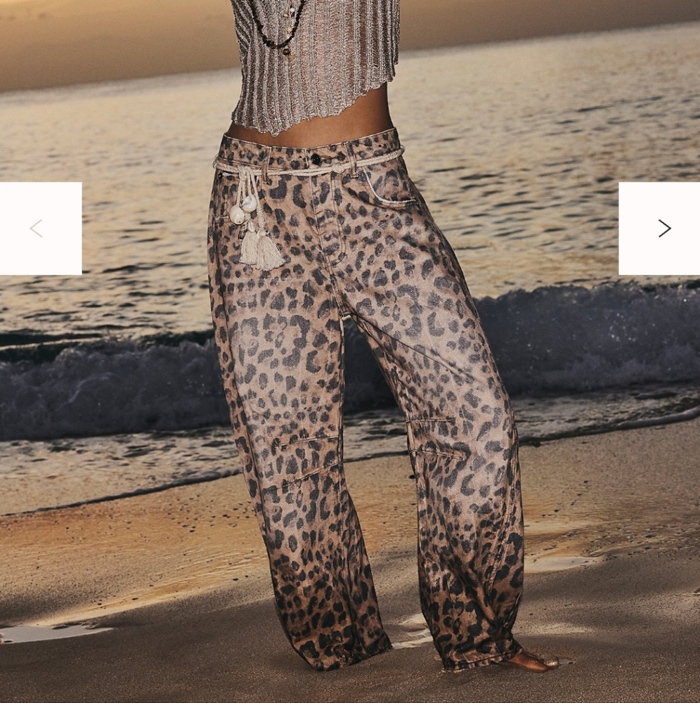 Leopard Barrel Jeans We The Free